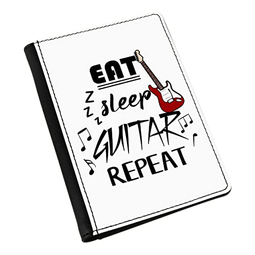 Eat Sleep Guitarra Repeat Pasaporte Funda Soporte Cover