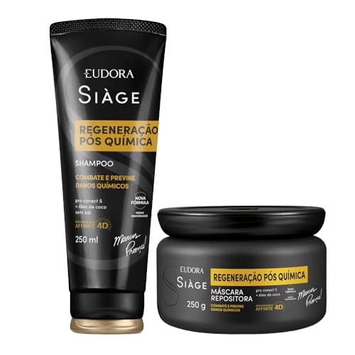 Kit Eudora Siàge Regeneração Pós Química Shampoo + Máscara