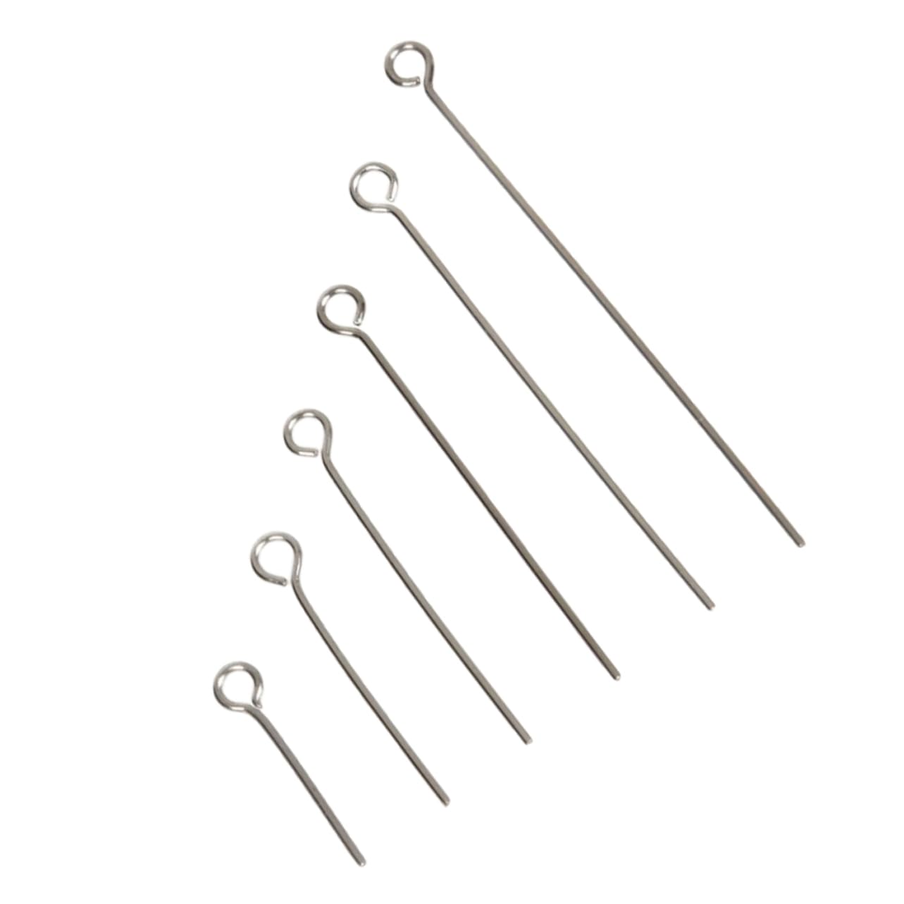 VILLCASE 1200pcs Jewelry Making Needles Stainless Steel Open Eye Findings Perfect for DIY Jewelry Supplies