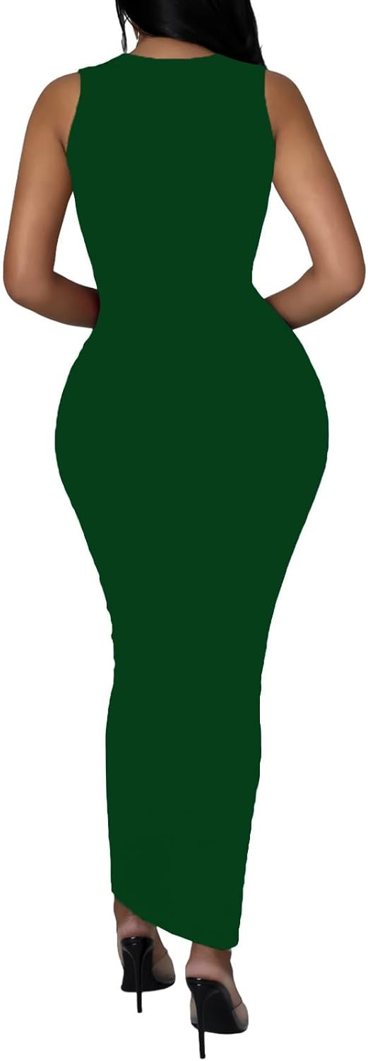 Women's Summer Long Bodycon Dress - Casual Basic Club Party Sleeveless Tank Sheath Dresses - Image 6