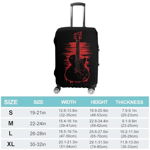 Guitar Funny Luggage Cover Suitcase Protector Washable Travel Baggage Covers Fit 19-32 Inch2