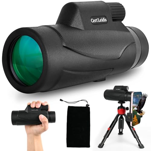 Monocular Telescope 8x42 HD for Adults with Tripod & Phone Adapter, BAK-4 Prism & FMC Lens Waterproof Compact for Bird Watching Stargazing Camping Hiking Hunting Wildlife Travel