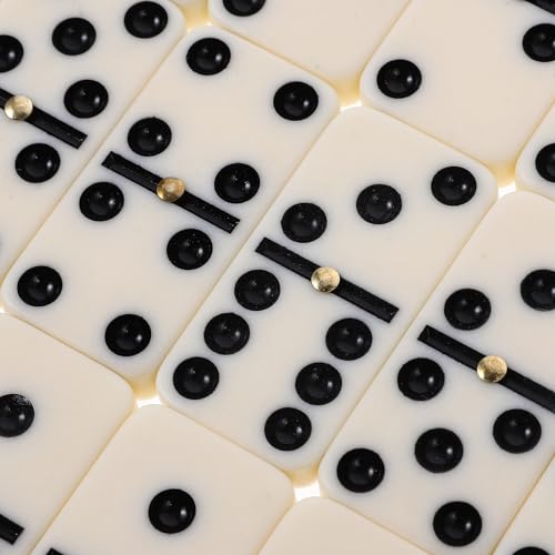 Milisten Dominoes Entertainment Toy Classic Dominos Game SET BUILDING DOMINOES BLOCK TOYS Professional Tournament Domino Holiday Party Entertainment Game with Wooden Box Retro Dominoes Game