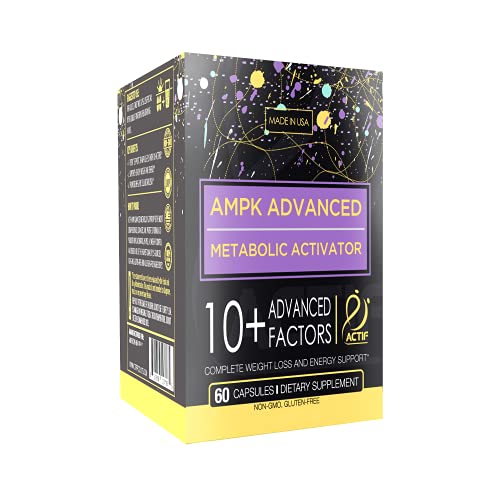 Actif AMPK Advanced Metabolic Activator with 10+ Factors With Energy Support, 60 Capsules, Non-GMO, Made in USA
