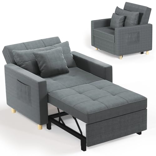 YODOLLA 192cm schlafsessel, 3-in-1 Schlaferstuhl, Ausziehbar Schlaferstuhl mit Bettfunktion, Schlafsofa mit Seitentasche und Regulierbarer Rückenlehne für Gästezimmer & kleine Wohnung, Dunkelgrau YODOLLA 192cm schlafsessel, 3-in-1 Schlaferstuhl, Ausziehbar Schlaferstuhl mit Bettfunktion, Schlafsofa mit Seitentasche und Regulierbarer Rückenlehne für Gästezimmer & kleine Wohnung, Dunkelgrau