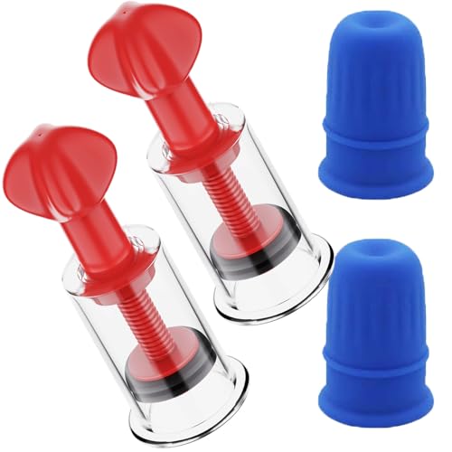 Viererpackung Nippel Sucker Nippelsauger für stillende Mütter und Frauen, verstellbarer manueller Brustwarzensauger mit Saugfunktion zur Korrektur von Flach- und empfindlichen Brustwarzen