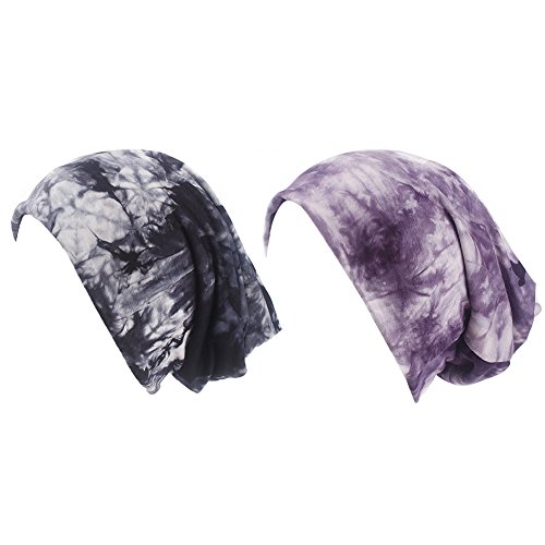 PROKTH - Pañuelo para la Cabeza - para Mujer Schwarz + Lila Talla única