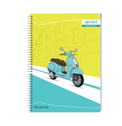 Image of Apsara Spiral Notebook 1Subject 26.7X20.3 160Pages Unruled 60gsm For School, College Students and Professionals (Covers May Differ)