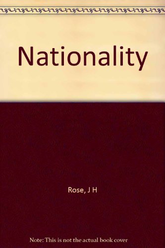 Nationality in modern history B000892S6W Book Cover