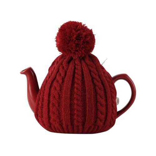 Image of One Piece Tea Cozy for 2 Cups Size,600ml,20oz,Not Include Teapot. (RED)