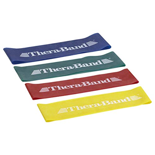 Thera-Band Loop 4er Set, ø 13 cm, 7,6x20,5 cm, je 1x gelb, rot, grün, blau