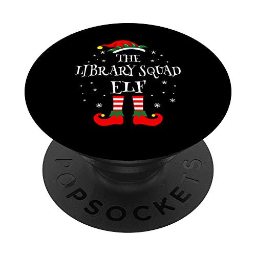 The Library Squad Elf Christmas Family Matching Group Funny PopSockets PopGrip Intercambiable