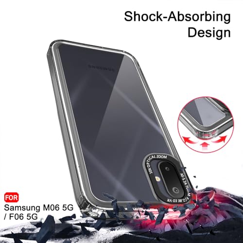 Image of TheGiftKart Hybrid Shockproof Back Cover Case for Samsung Galaxy M06 5G / F06 5G | Stylish Camera Border | Electroplated Buttons | Crystal Clear Hard Back Cover Case (TPU & PC, Smoked Bumper)