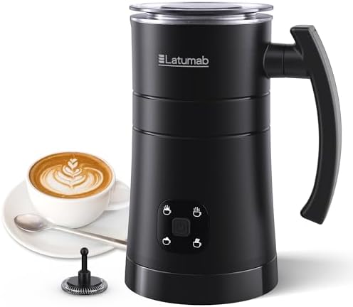Electric Milk Frother, Latumab 4 in 1 Milk Steamer, 11.8oz/350ml Automatic Warm and Cold Foam Maker for Coffee, Latte, Cappuccino, Macchiato, Hot Chocolate, Ideal Gifts for Women, Girls