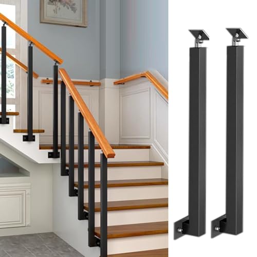 Adjustable Iron Stair Railings with Brackets - Perfect for Commercial Corridors, Staircase Design, and Safety Solutions for Homes and Businesses