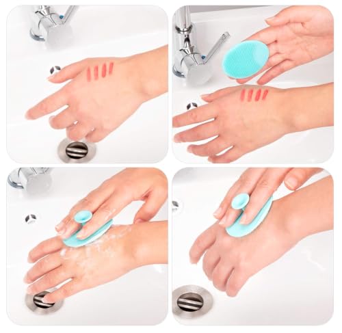 Image of 6-in-1 Silicone Bath Brush Set for Full Body Care - Long Handle Back Scrubber, Body Exfoliator, Scalp Massager, Face Cleansing Brush & Loofah for Men & Women