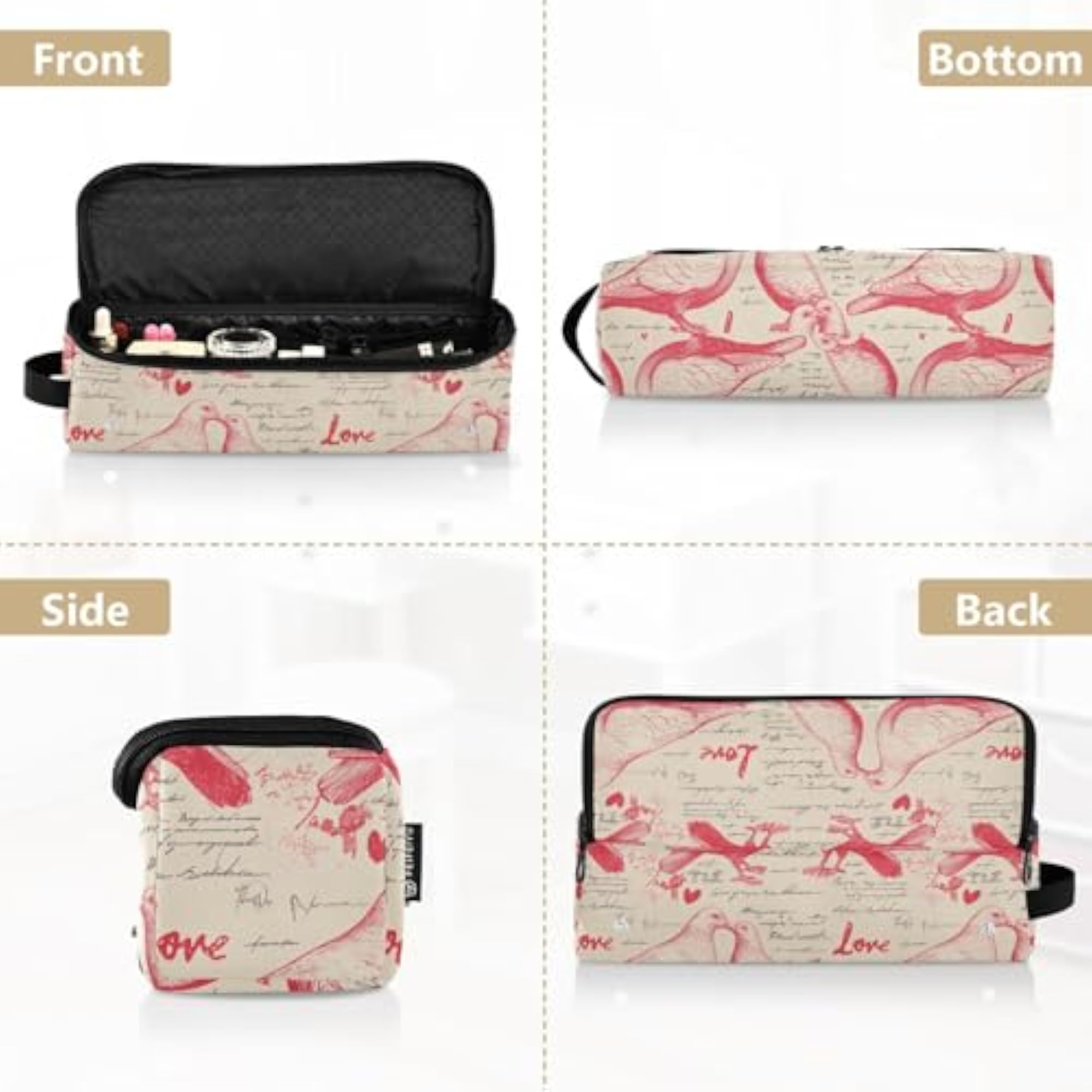 Love Dove Red Beige Hair Tools Travel Bag for Hot Tools