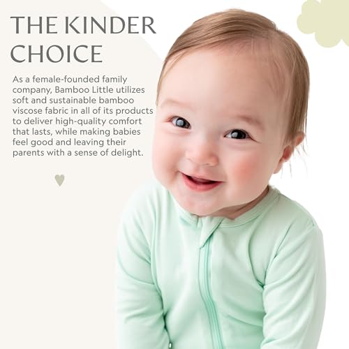 Image of Bamboo Little Soft Baby Footie Pajamas, Baby Clothes, Newborn Sleepers, 95% Viscose and 5% Spandex, 0-24 Months