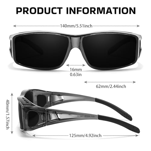 Image of SIPHEW Mirrored Sunglasses Polarized Fit Over Glasses for Men&Women