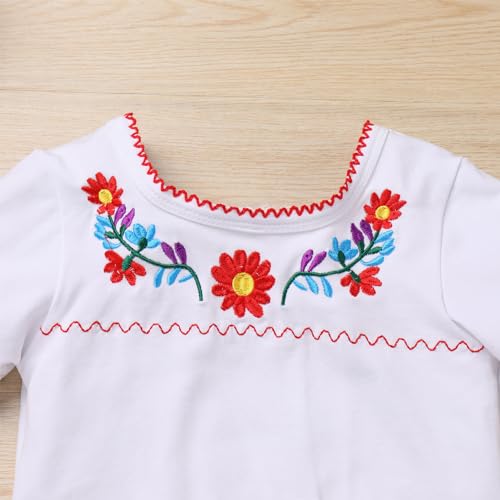 IBTOM CASTLE Baby Girl's Embroidered Mexican Traditional Fiesta Cinco de Mayo Outfit Skirt Diaper Cover Photo Shoot Clothes4