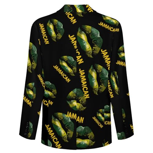 Jamaican Lipstick Print Men's Blazer Printed Button Suit Jacket Slim Sport Coat Blazers4