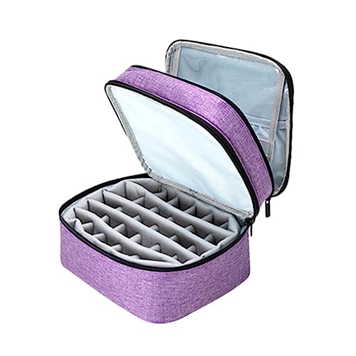 VICASKY Portable Nail Tech Case Double Layer Nail Polish Organizer Bag Essential Oil Compartment