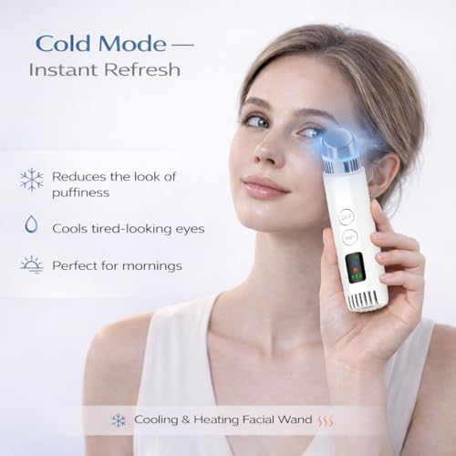 2-in-1 Cold & Warm Depuffing Wand for Face & Eyes,Adjustable Temperature Facial Massager with Cooling & Gentle Heat,Portable Skincare Tool for Puffiness, Dark Circles & Radiant-Looking Skin - Image 4