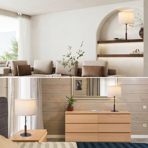 Set 2 lámparas modernas de mesa 21" para dormitorio miniatura 3