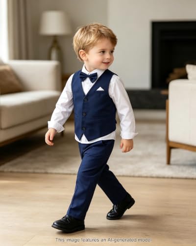 Image of SANGTREE Baby Boys Toddler Gentleman Kids Formal Outfits Long Sleeve Suit Clothing Set 3 Months - 9 Years
