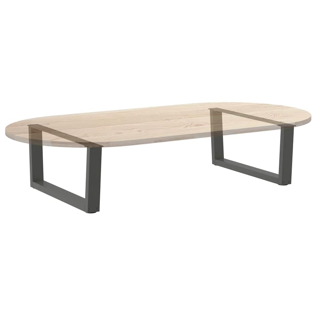 Modernas patas de mesa de centro con superficie recubierta de polvo, 2 patas de mesa de centro en forma de V de acero antracita con nivelación ajustable para suelos irregulares, fáciles
