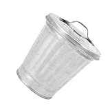 Alipis 1 Pc Bote De Basura Pequeño Papelera Mini Papelera Cubo De Basura De Hierro Pequeño Cesto De Basura Pequeño Balde Portalápices Galvanizado Oficina Exterior Metal Canasta De Flores