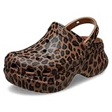 Crocs Women's Classic Bae Clogs Sepia/Leopard 7 Medium