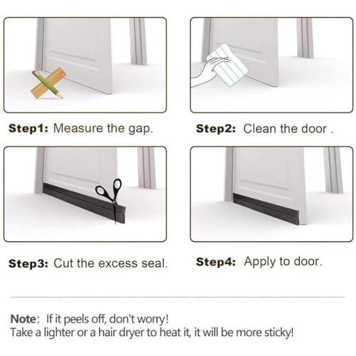 Image of Silicone Door Bottom /Under Gap Filler Rubber Sealing Strip, Door Sealer Strip for Cockroach, Insect and Bugs, Seal Air & Dust (Black, 39 Inch Pack of 3)