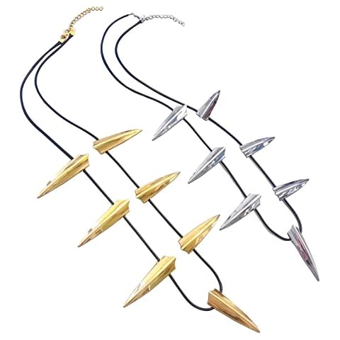 Ecooon 2pcs Forever Claw Necklace for men, golden white necklace for Cosplay New Wakanda King T'Challa t Necklace Halloween Party Anime Cartoon Superhero Jewelry gift Cover