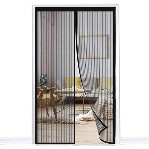 Magnetic Screen Door, Mesh Screen with Magnetic Closure (38"x83"), Heavy Duty Mesh Cover, Upgraded with 36 Powerful Magnets - Magnetic Screen Mesh for Sliding Doors Keeps Bugs Out Cover