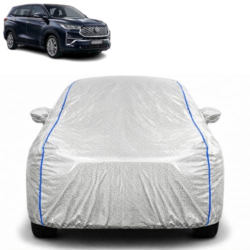 Image of Waterproof Car Cover for Toyota Innova Hycross | All Weather Protection | UV Resistant & Dustproof | Soft Cotton Lining to Prevent Scratches | Triple Stitched with Mirror Pockets & Elastic Hem