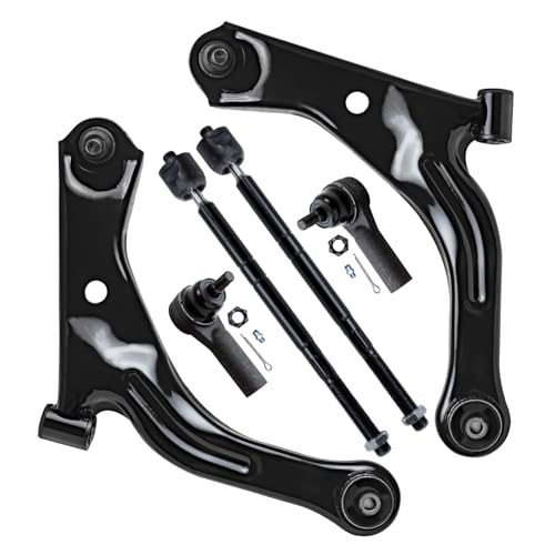Image of Detroit Axle - Front End Suspension Kit for Ford 2008-2009 Escape | Mazda Tribute Mercury Mariner, 2 Lower Control Arms Assembly 4 Outer Inner Tie Rod Ends Replacement