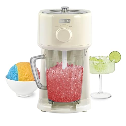 Dash Deluxe Shaved Ice & Slushy Maker with Serving Pitcher, 1L, Multi-Purpose Ice Shaver Machine for Homemade Shaved Ice, Snow Cones, Slushies, Cocktails & More - Cream