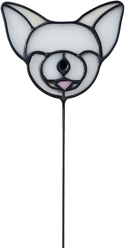 EPOGIFTS Decoración para perros, decoración de vitrales, retrato de chihuahua, decoración de perro, atrapasoles para ventanas, regalos para amantes