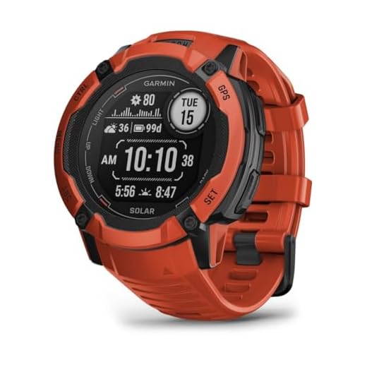 Garmin Instinct 2X Solar, Reloj Inteligente con GPS Resistente al Agua, Carga Solar, Funciones Deportivas, Pulsioximetría, Puntuación de Sueño y Notificaciones del Smartphone, Rojo