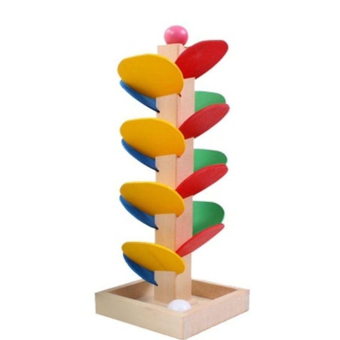 Little Mind Wooden Ball Drop Tower Toy for Kids – Colorful Rolling Ball Spiral Track, Montessori Educational Activity Toy for Toddlers, Fine Motor Skills, Hand-Eye Coordination & Early Learning
