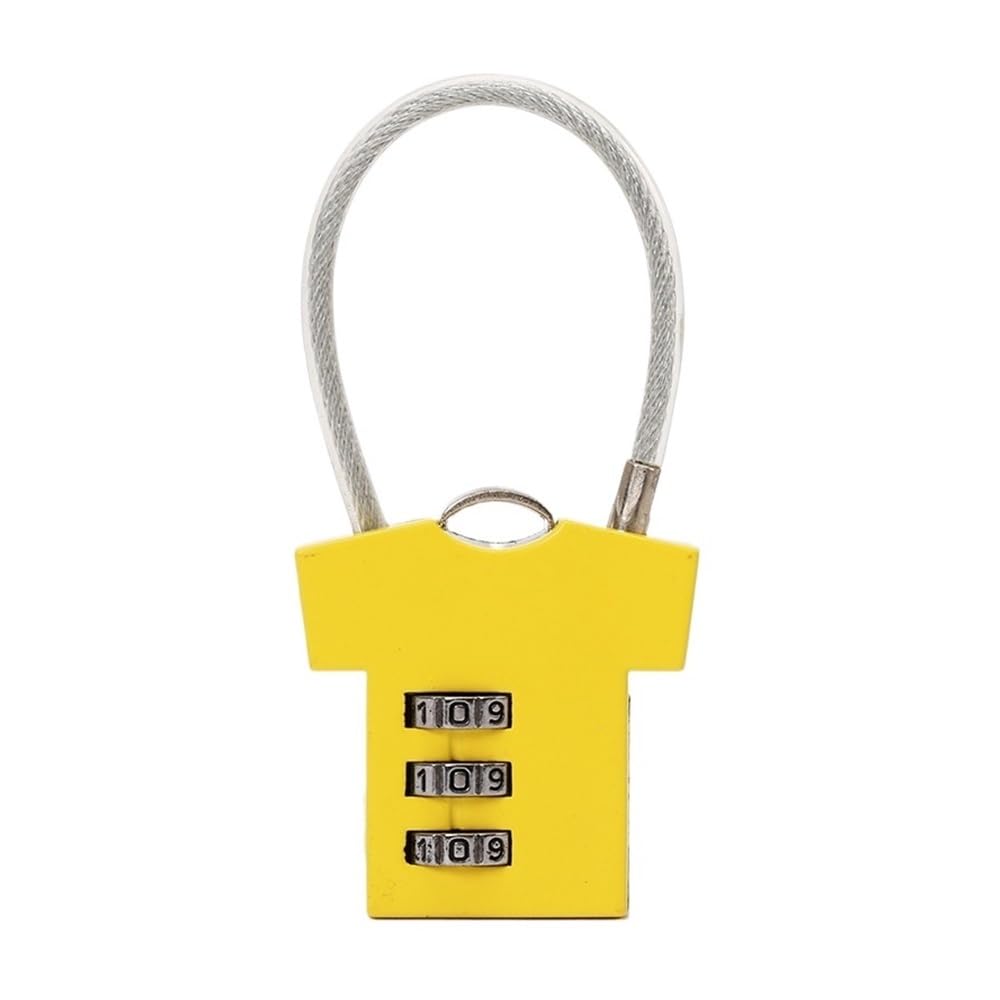 Gnyvzxplq Yellow Suitcase Locks, Digit Multicolor Aluminum Alloy Combination Padlock For Luggage Locker(Yellow)