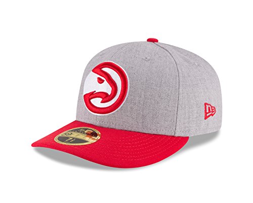 New Era Boné masculino NBA Atlanta Hawks Low Profile 59FIFTY, 7,25, cinza mesclado