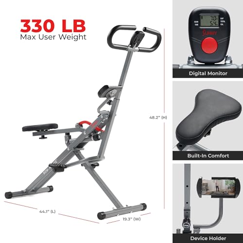 Sunny Health & Fitness Smart Hydraulic Row-N-Ride Squat Assist Trainer - image 7