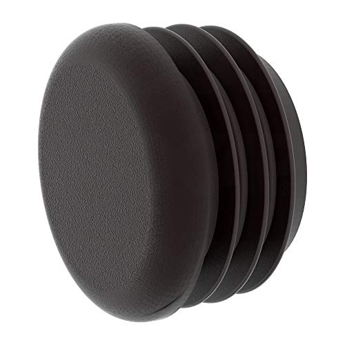 Plugs for Round Tubes - Round Tubing Plug - for 50mm Tubes - Tube Wall: 1-2mm - Flat - Black LDPE MOCAP RN50MABK1 (qty120)