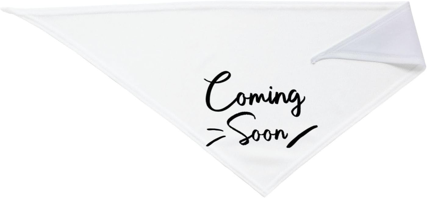 Coming Soon Dog Bandana,Baby Announcement Dog Bandana,Pregnancy Announcement Photo Prop Pet Scarf,Neutral Color Announcement to Family (White) image 4