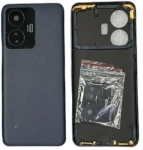 Image of Back Door Panel Body for Vivo T1 4G-Black (MIDLE Ring Body Back Panel Camera Lens Button OR with All Logo)