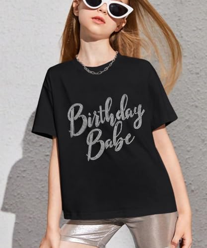 Birthday Girl T-Shirt Kid Girls Glitter Letter Print Birthday Short Sleeve Shirt Sassy Summer Party Tee Tops3