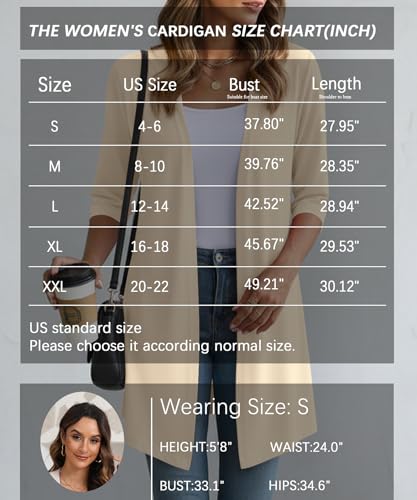 Image of YSYOKOW Lightweight Cardigans for Women 3 /4 Sleeve Long Open Front | Cardigan sweaters for women lightweight, summer cardigans for women lightweight, long cardigans for women trendy, dressy