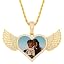 0479 Wing gold heart pendant&rope chain]